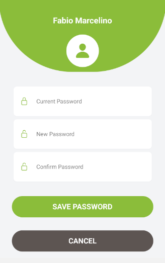 Change password screen